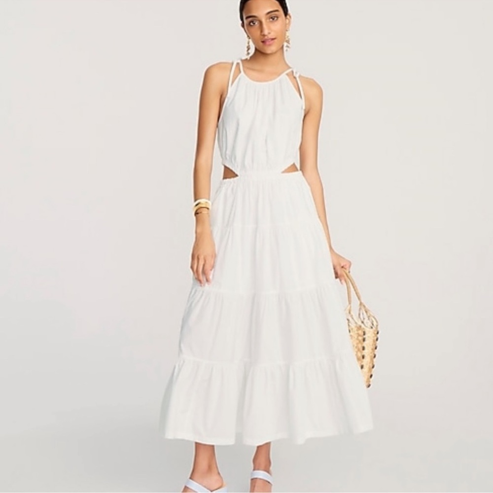 J.crew Harbour side cutout dress white
